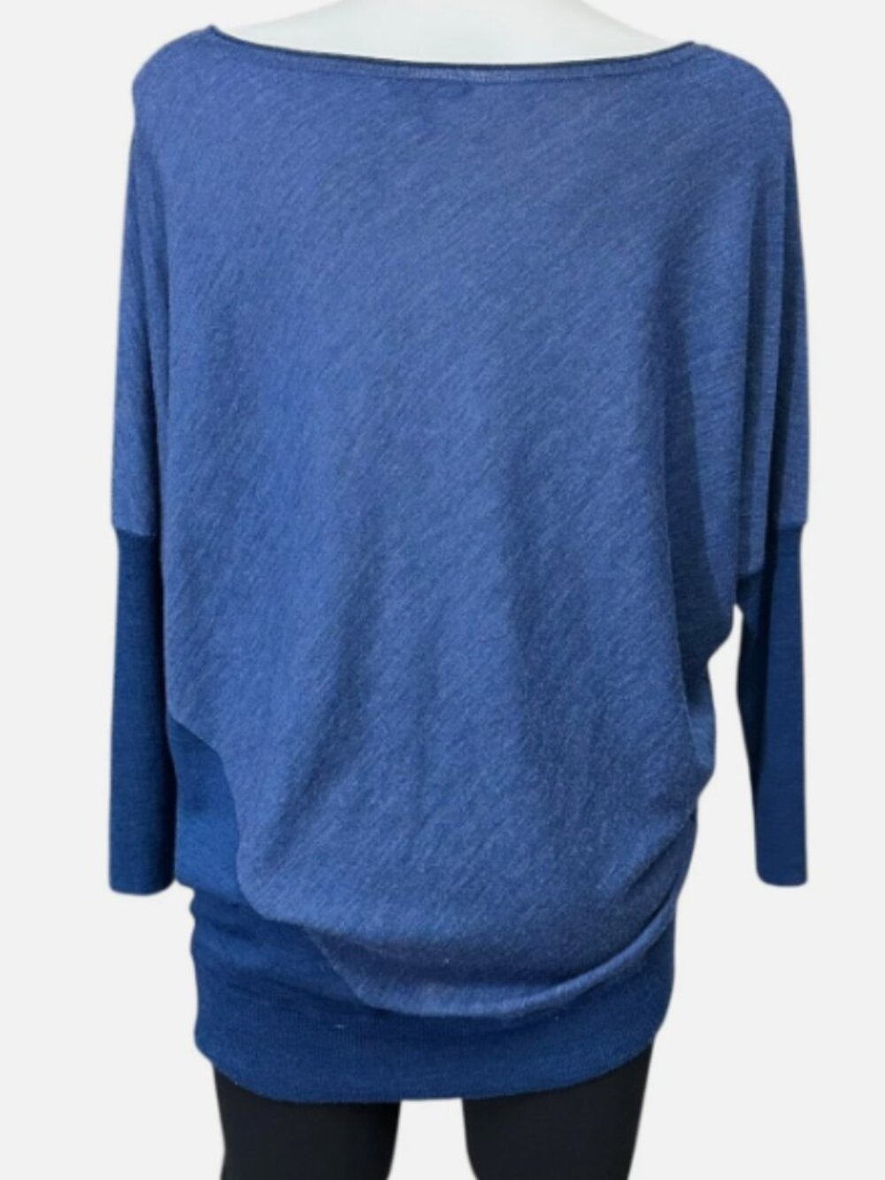 Eileen Fisher Boat Neck Dolman Sweater in Blue Extra Large